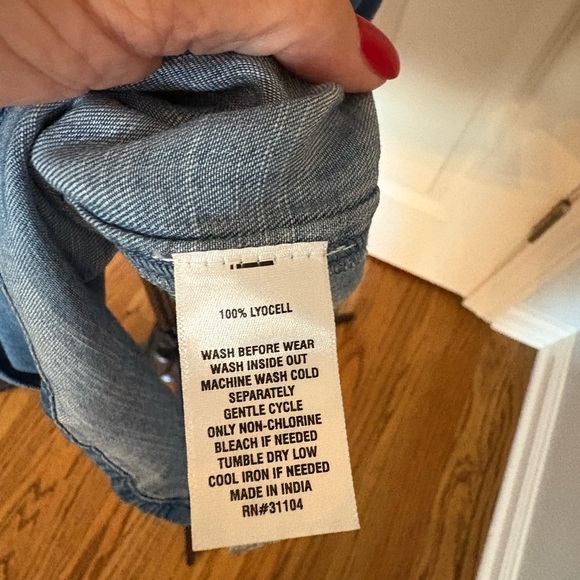 Wonderly Blue Mini Shirt Dress Notched Collar Casual - Picture 4 of 8